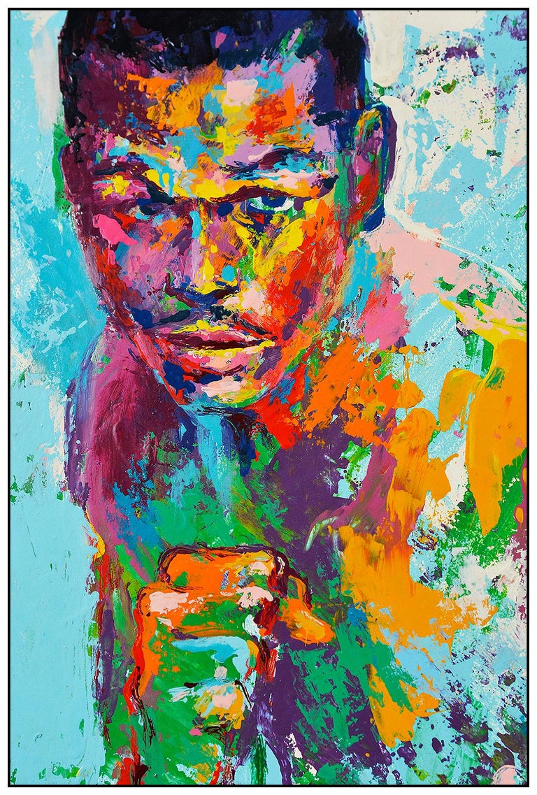 LeRoy Neiman LeRoy Neiman Oil Painting on Board Signed Boxing Sugar