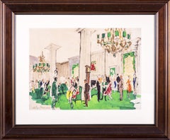 Leroy Neiman Original Authentic Water Color Painting Hotel Party