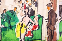 Leroy Neiman Original Authentic Water Color Painting Hotel Party