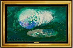LeRoy Neiman Original Big Time Golf Painting Oil on Board Signed Sports Artwork
