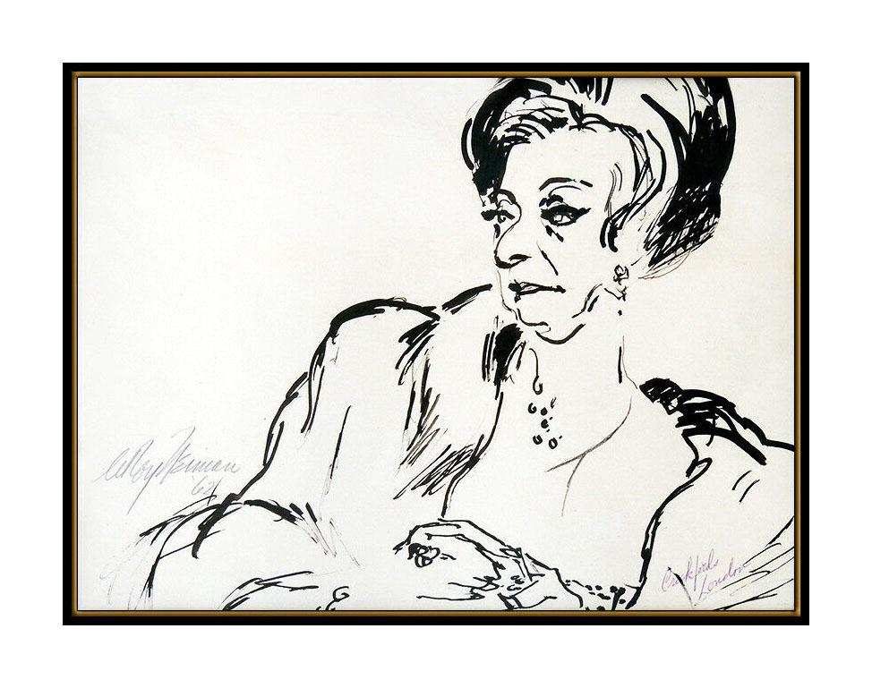 LeRoy Neiman Original Gouache Painting Signed London England Gambling Portrait - White Portrait Painting by Leroy Neiman