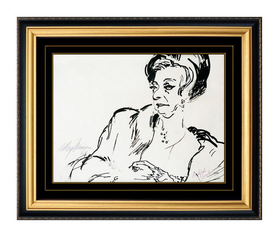 Leroy Neiman Portrait Painting - LeRoy Neiman Original Gouache Painting Signed London England Gambling Portrait