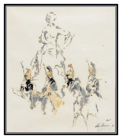 LeRoy Neiman Original Oil Painting Signed Paris France Cityscape Portrait Art