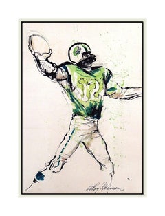 LEROY NEIMAN Original PAINTING Gouache Signed JOE NAMATH Super Bowl Sports oil