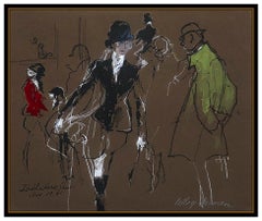 LeRoy Neiman Original Painting Signed Horse Racing Sports Authentic Framed Art