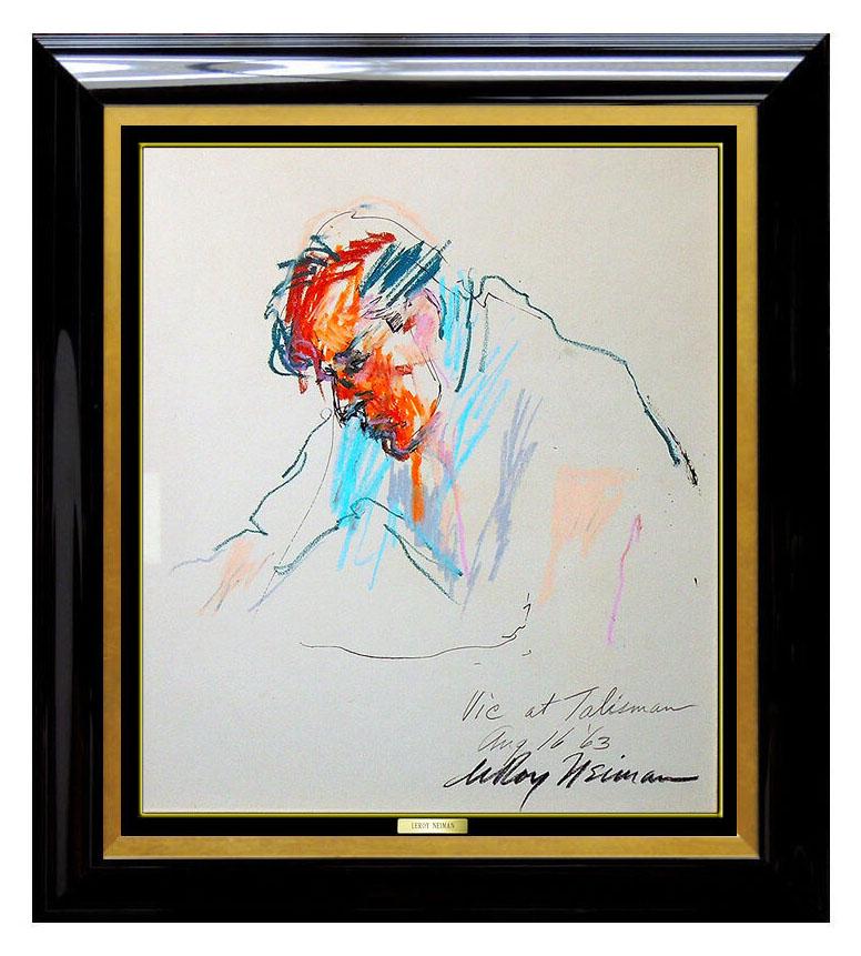 Leroy Neiman Figurative Painting - LEROY NEIMAN Original PAINTING Signed Oil Pastel Authentic Playboy Artwork SBO