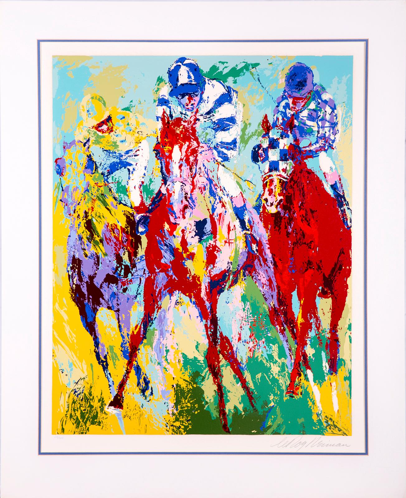 Artist: Leroy Neiman
Title: The Finish
Size: 33" x 26 3/8"
Framed: Not Framed (photos show options +$250)
Year: 1974
Edition: A.P.
Condition: This piece is in excellent condition and came from the original owner that has it stored away from sun