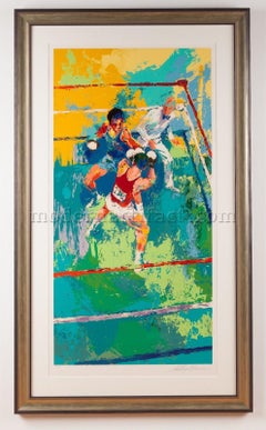 Vintage Leroy Neiman Trotters Horse Racing Limited Edition Signed Painting Serigraph