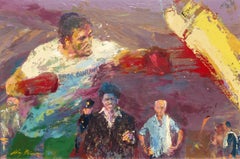 Roberto Duran, peinture à l'huile expressionniste de LeRoy Neiman