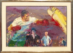 Roberto Duran, Expressionist Oil Painting by LeRoy Neiman