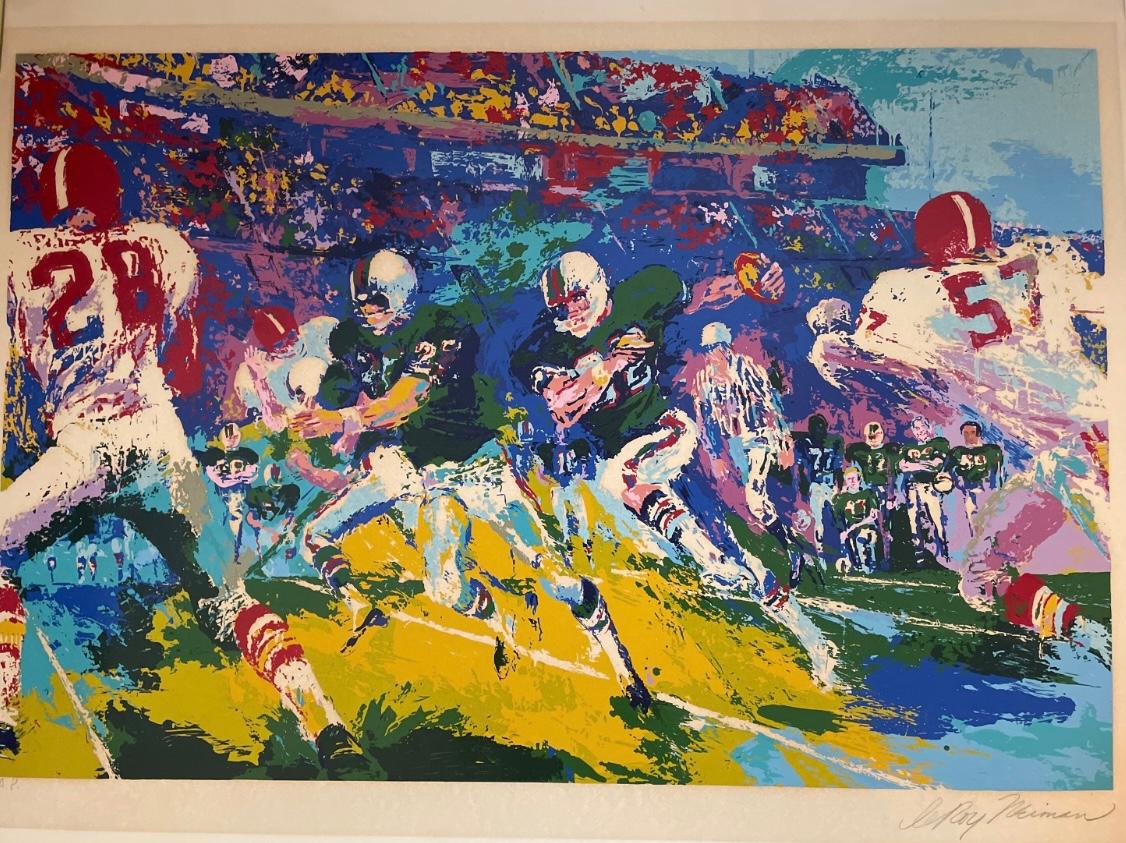 “1974 rushing back“ - Print by Leroy Neiman