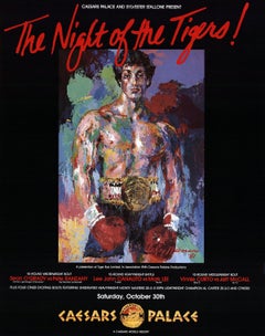 1981 After LeRoy Neiman 'The Night of the Tigers' Expressionism Black, Multicolor