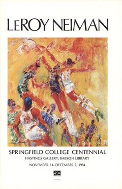 1984 LeRoy Neiman 'Springfield College Centennial' Expressionism Orange USA Offs