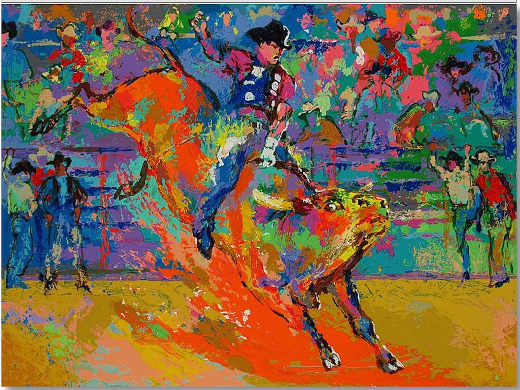 Adriano, World Champion Bull Rider - Limited Edition Lithograph by LeRoy Neiman
