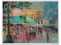 Leroy Neiman "Café de la Paix" (Paris) - GRAND, Signé, Encadré Epreuve d'Artiste