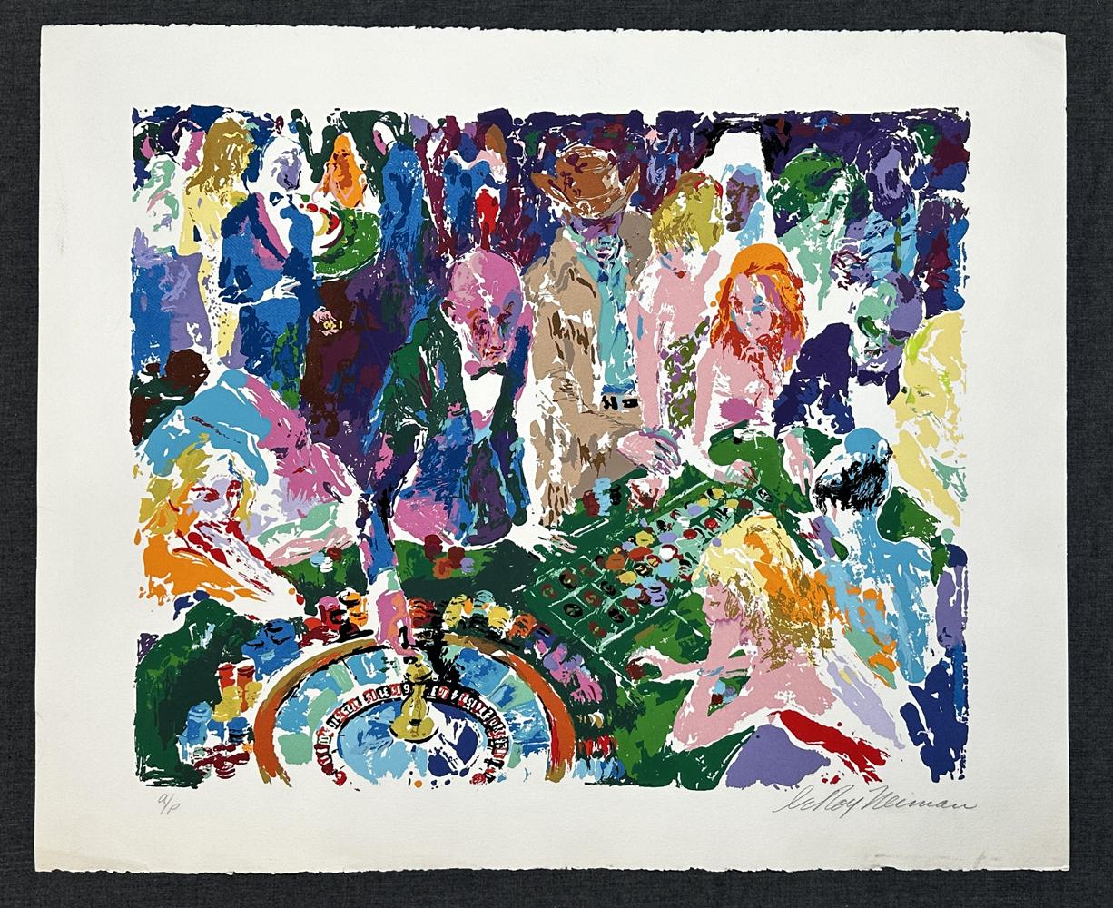 Artist: LeRoy Neiman (American, 1921-2012)
Title: Casino
Year: 1972
Medium: Silkscreen, signed and marked A P ( Artist Proof)  in pencil
Edition: AP
Paper  Size: 31¾  x 26 inches



LeRoy Neiman was a sports artist, a chronicler of contemporary