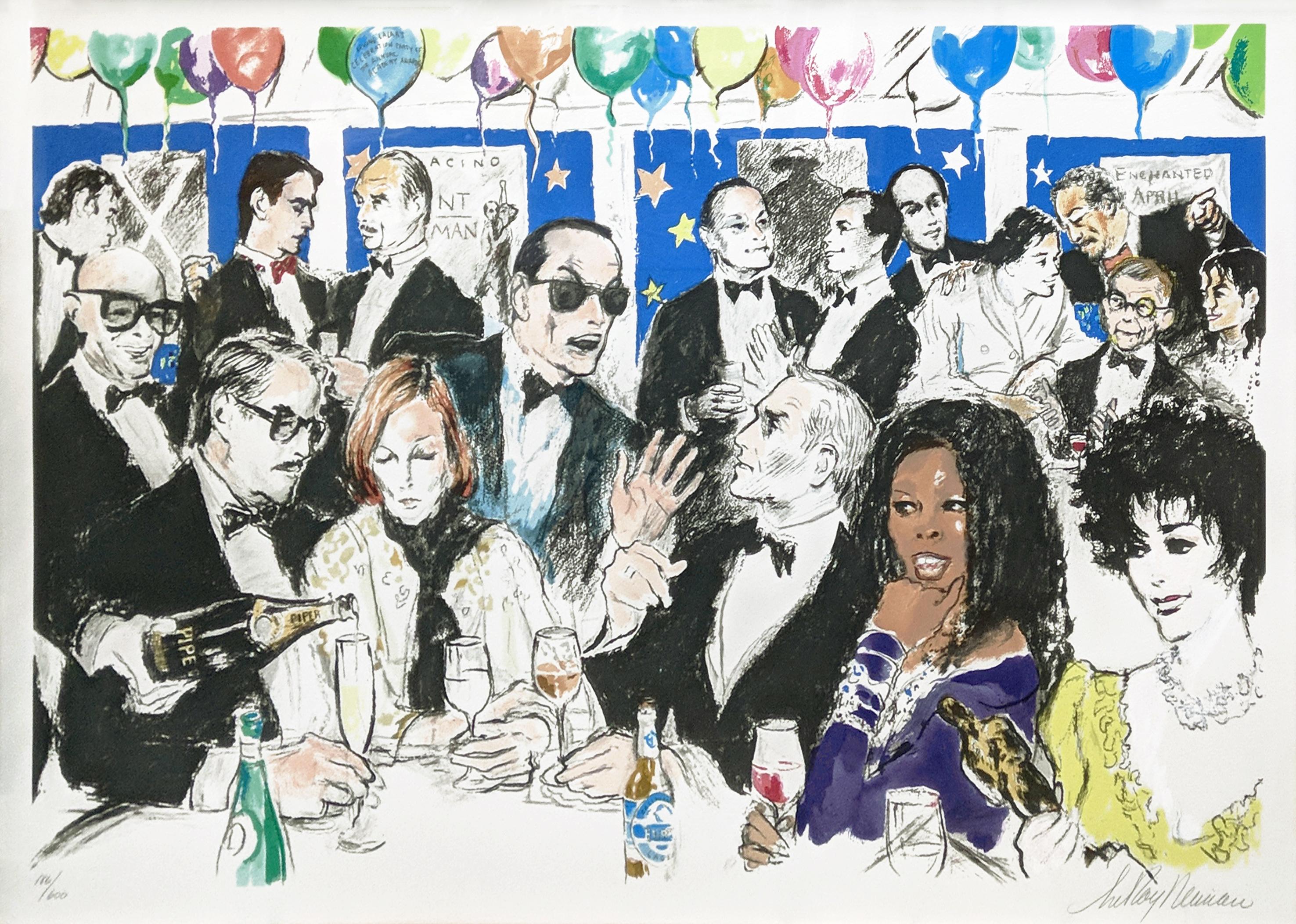 CELEBRITY NIGHT AT SPAGO - Print by Leroy Neiman