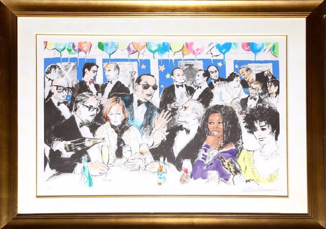 Celebrity Night at Spago - Serigraph by LeRoy Neiman - Print by Leroy Neiman