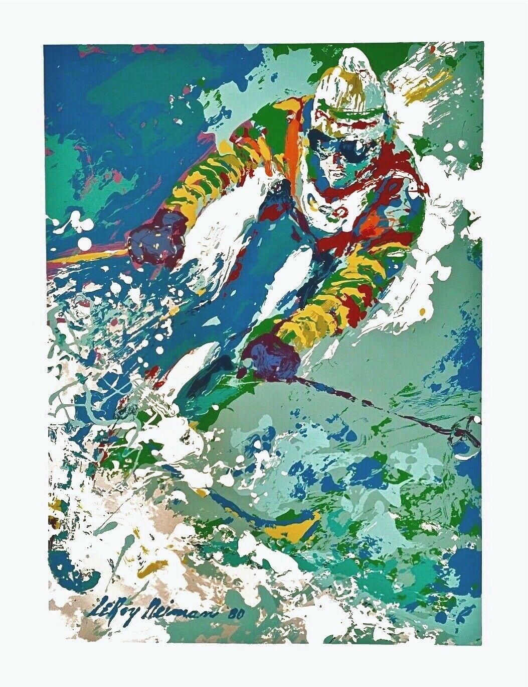 Leroy Neiman Figurative Print - Downhill Skier