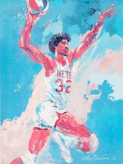 Dr. J Julius Erving, Pop-Art-Siebdruck von LeRoy Neiman