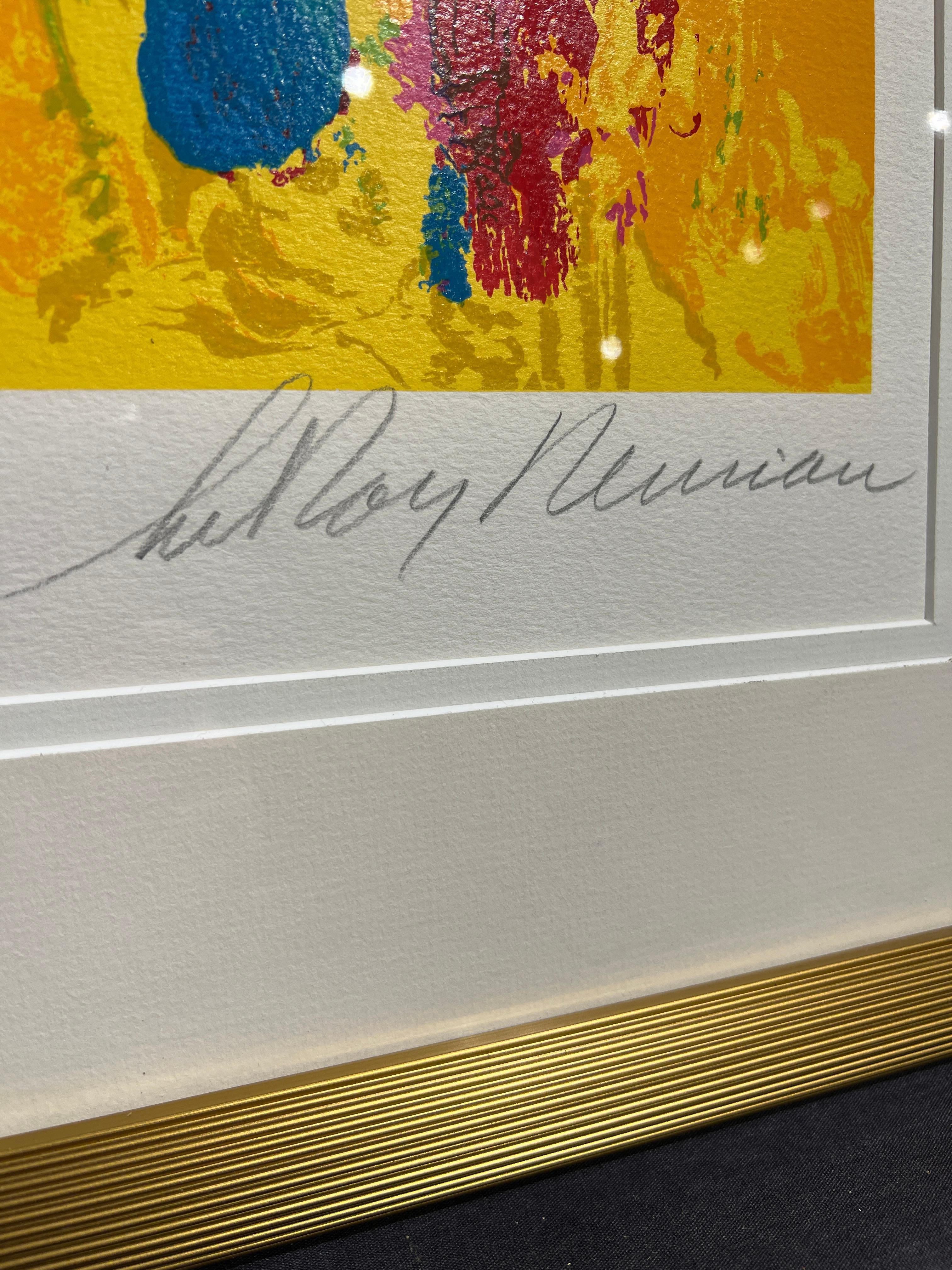 Carica dell'elefante - Animal Print Blu di Leroy Neiman