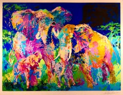 "Elephant Family" Large original serigraph.