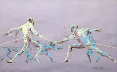 Fencers, Munich Olympics by Leroy Neiman 1972