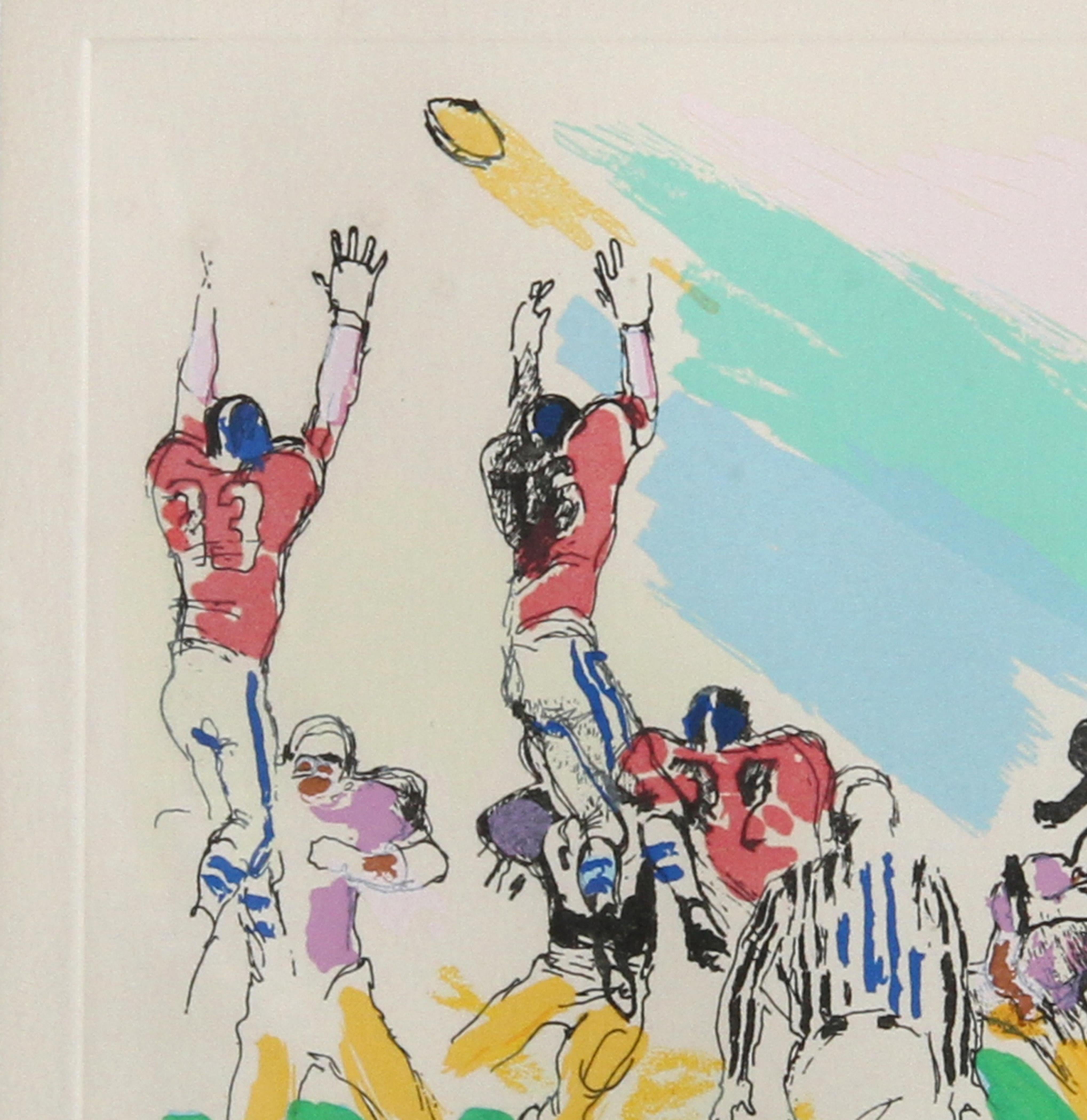 Field Goal, Football Color Etching by LeRoy Neiman 1972 - Print by Leroy Neiman