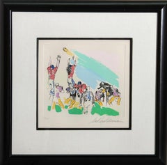 Gol de campo, grabado en color de fútbol americano de LeRoy Neiman 1972