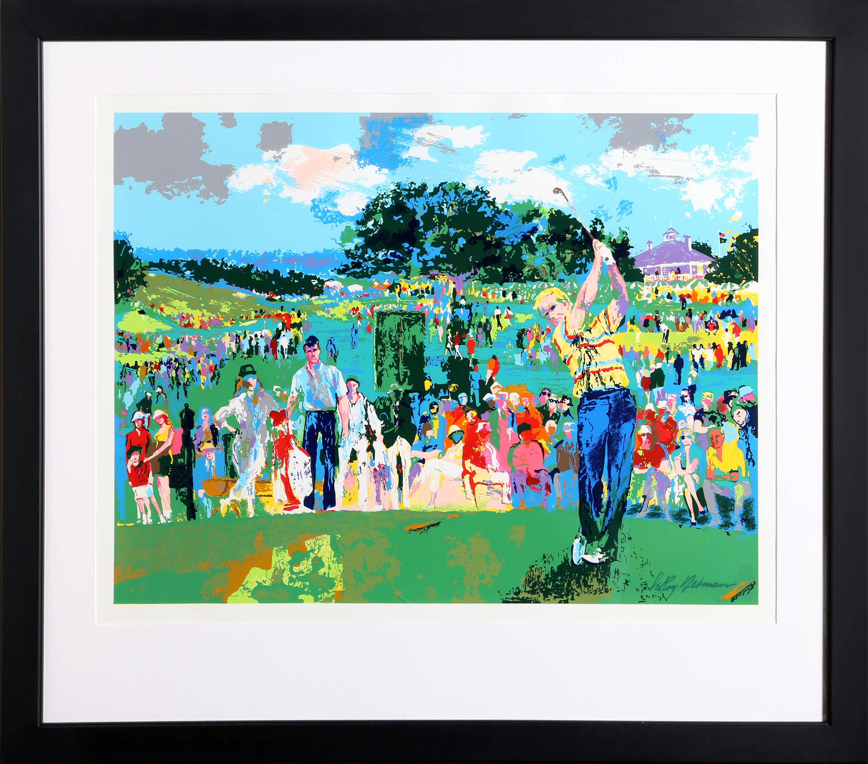 Leroy Neiman Landscape Print - Good Luck (Jack Nicklaus), Augusta Golf, by LeRoy Neiman
