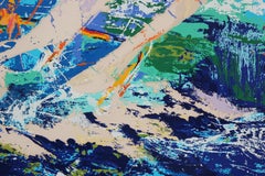 "High Seas Sailing" Colorful Abstract Expressionist Lithograph