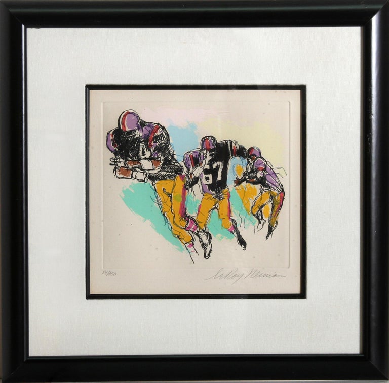 LeRoy Neiman Interference, Football Color Etching by