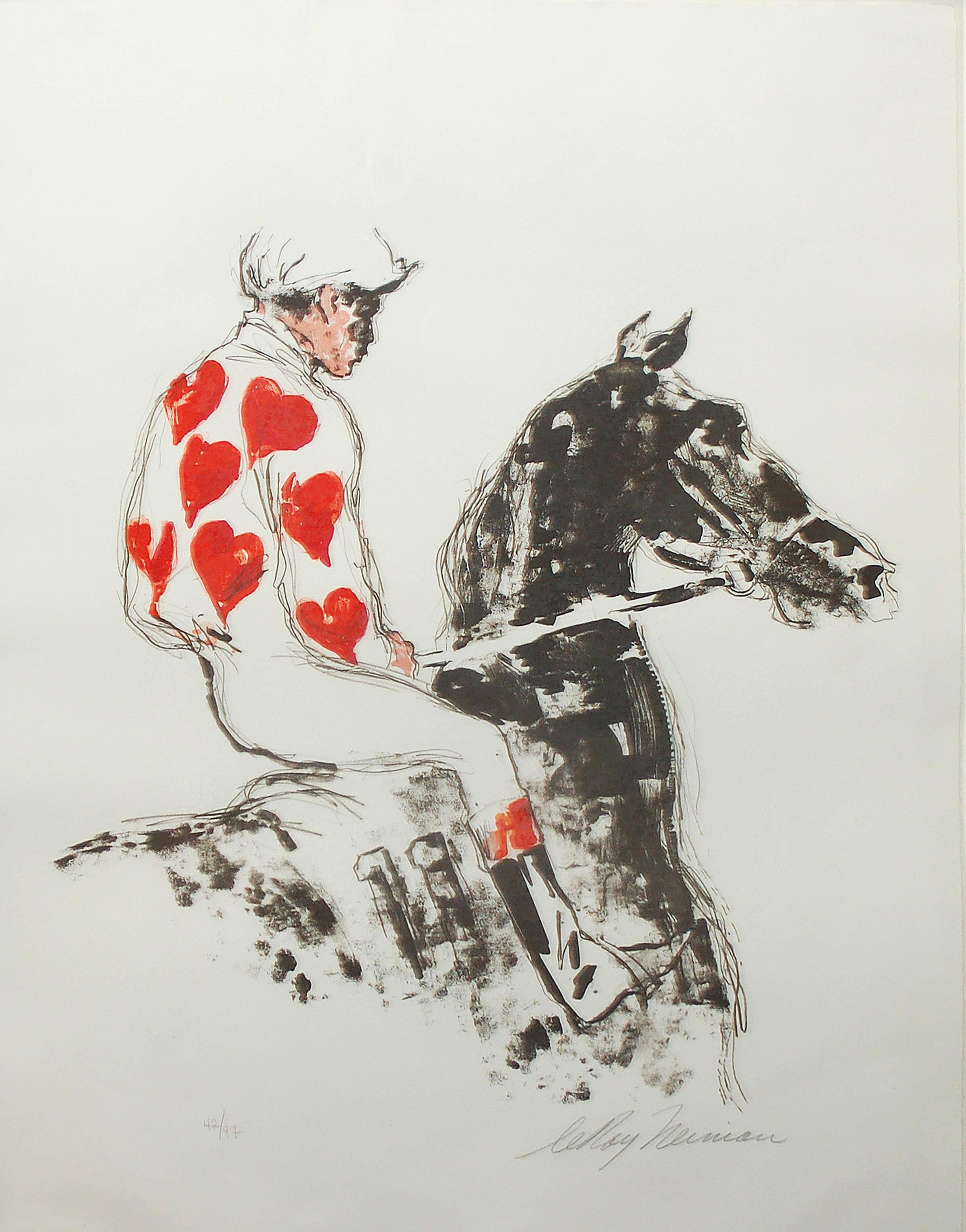 Leroy Neiman Animal Print - Jockey of Hearts