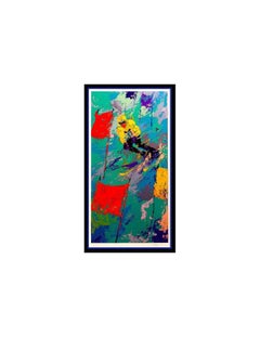 Large LeRoy NEIMAN Original SIGNED Winter Olympics Skiing Snow Serigraph Artwork