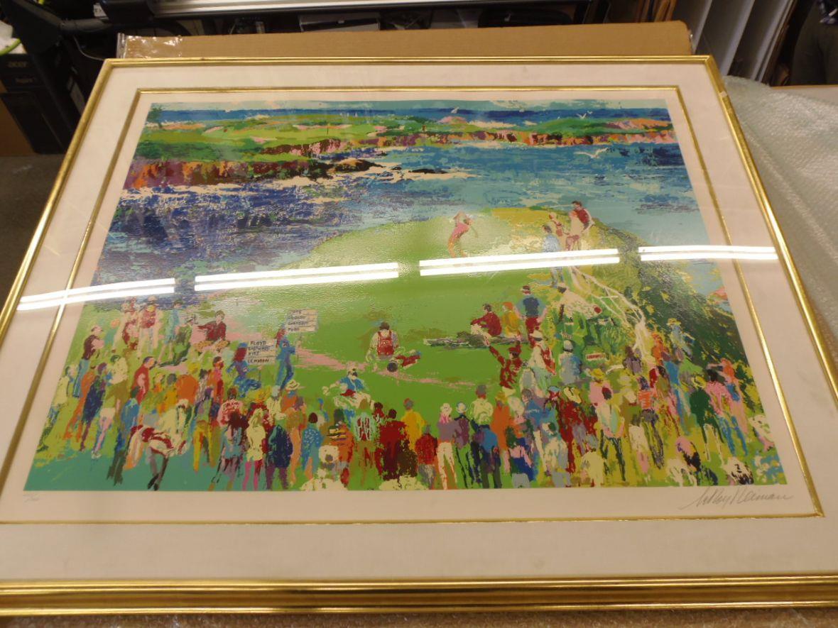 Leroy Neiman 16TH AT CYPRESS Framed Hand Signed & Numbered Serigraph For Sale 1