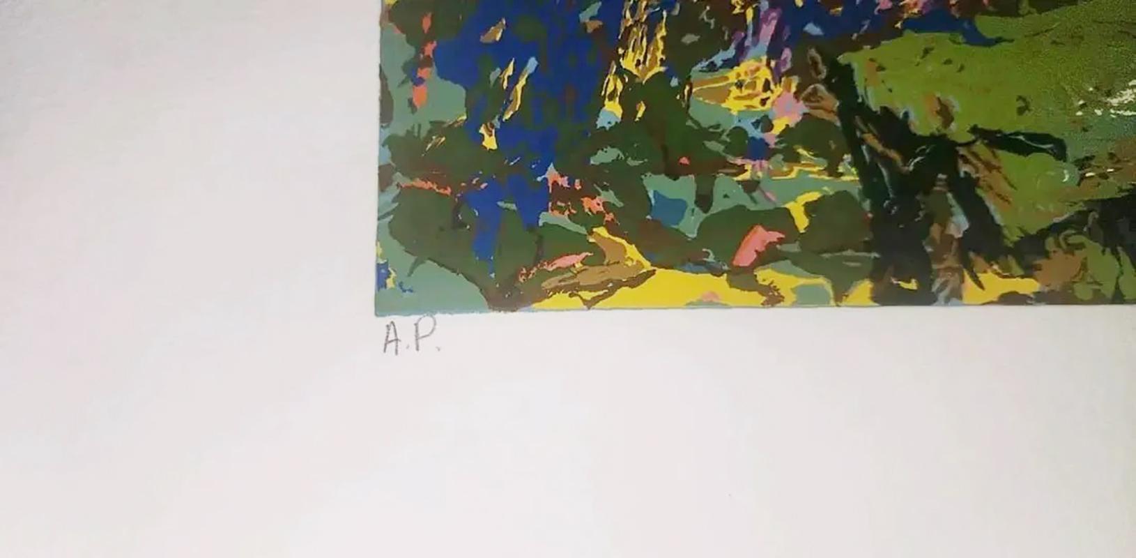 LeRoy Neiman, signierte, nummerierte AP- Serigraphie, amerikanischer Baldachin (Schwarz), Landscape Print, von Leroy Neiman