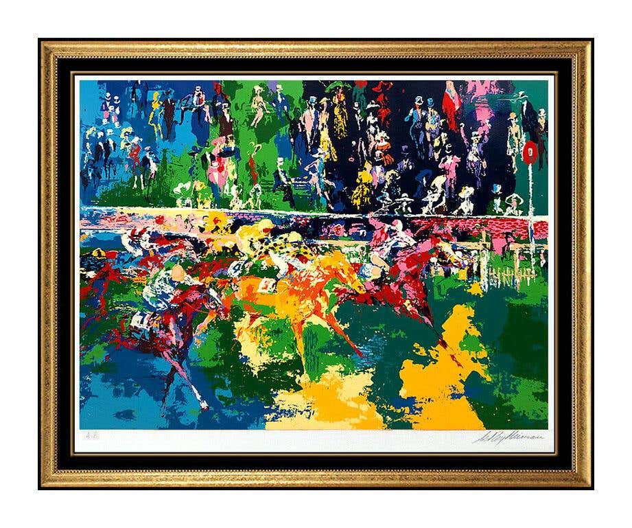 LeRoy Neiman LeRoy Neiman Ascot Finish Original Horse Racing Color
