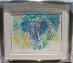 Leroy Neiman Bull Elephant FRAMED H/S & Numbered Serigraph Publisher COA