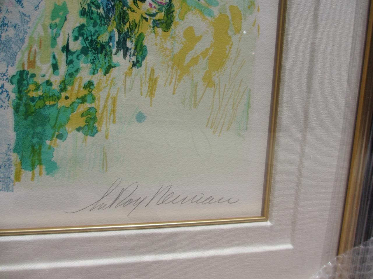 Leroy Neiman Bull Elephant FRAMED H/S & Numbered Serigraph Publisher COA For Sale 1