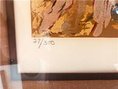 Leroy Neiman Cafe Deux Magots Hand Signed & Numbered Serigraph FRAMED