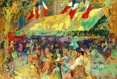 Leroy Neiman Cafe Deux Magots Hand Signed & Numbered Serigraph FRAMED