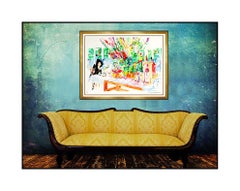 LeRoy Neiman California Cuisine Original Color Serigraph Large Signed Bar Cafe