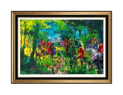 LeRoy Neiman Chateau Hunt Large Color Serigraph Hand Signed Horse Sports Artwork