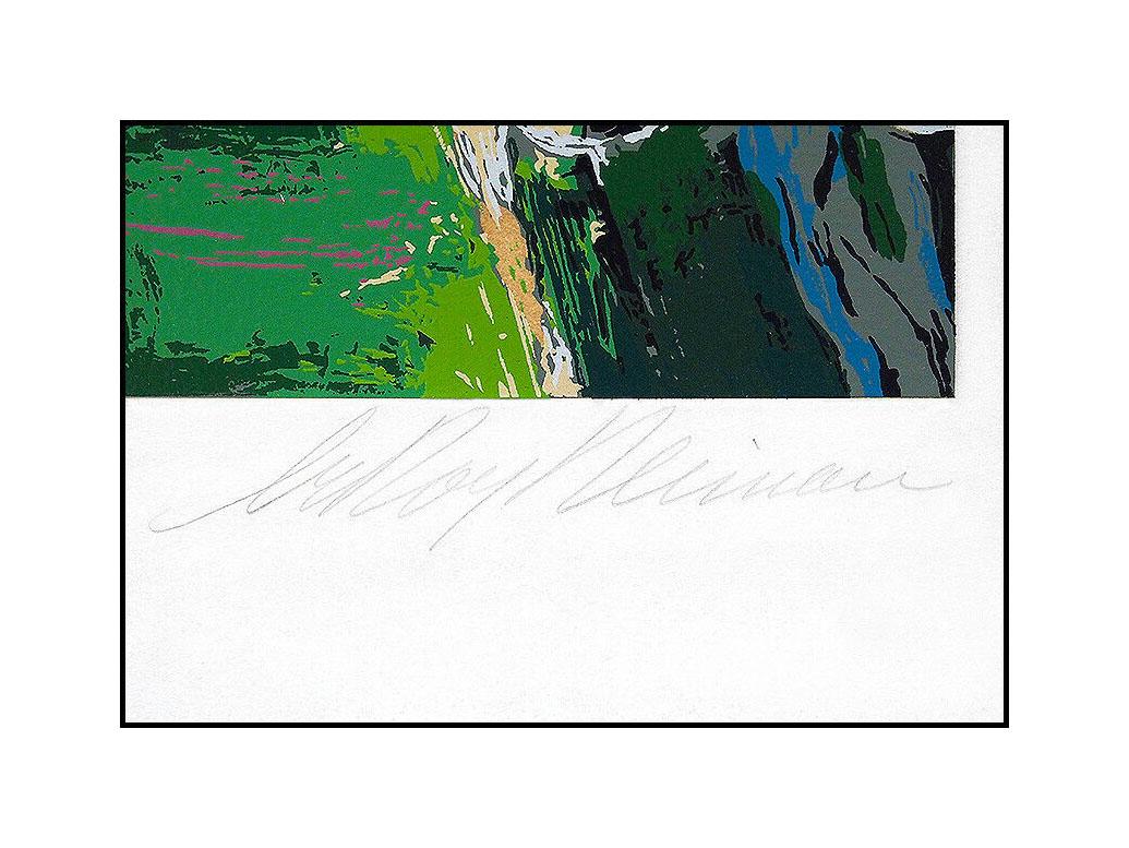 LeRoy Neiman Chateau Hunt Large Color Serigraph Hand Signed Horse Sports Artwork - Black Landscape Print by Leroy Neiman