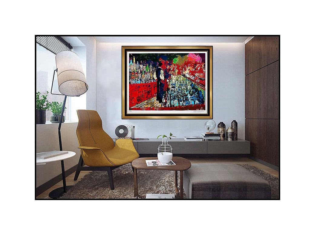 LeRoy Neiman Chicago Key Club Bar Color Serigraph Hand Signed Artwork Painting - Print by Leroy Neiman