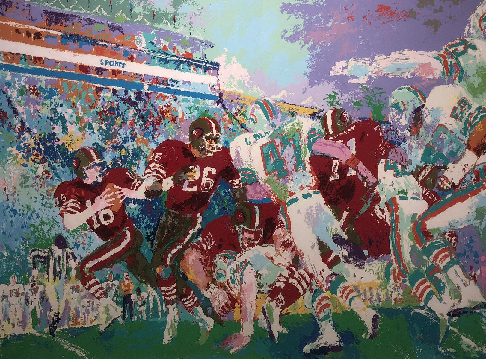 LEROY NEIMAN Classic "Superbowl XIX" 49ers vs Dolphins serigraph signed Numbered - Print by Leroy Neiman