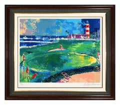 LeRoy Neiman Color Serigraph Signed 18th At Harbourtown Big Time Golf Signed Art