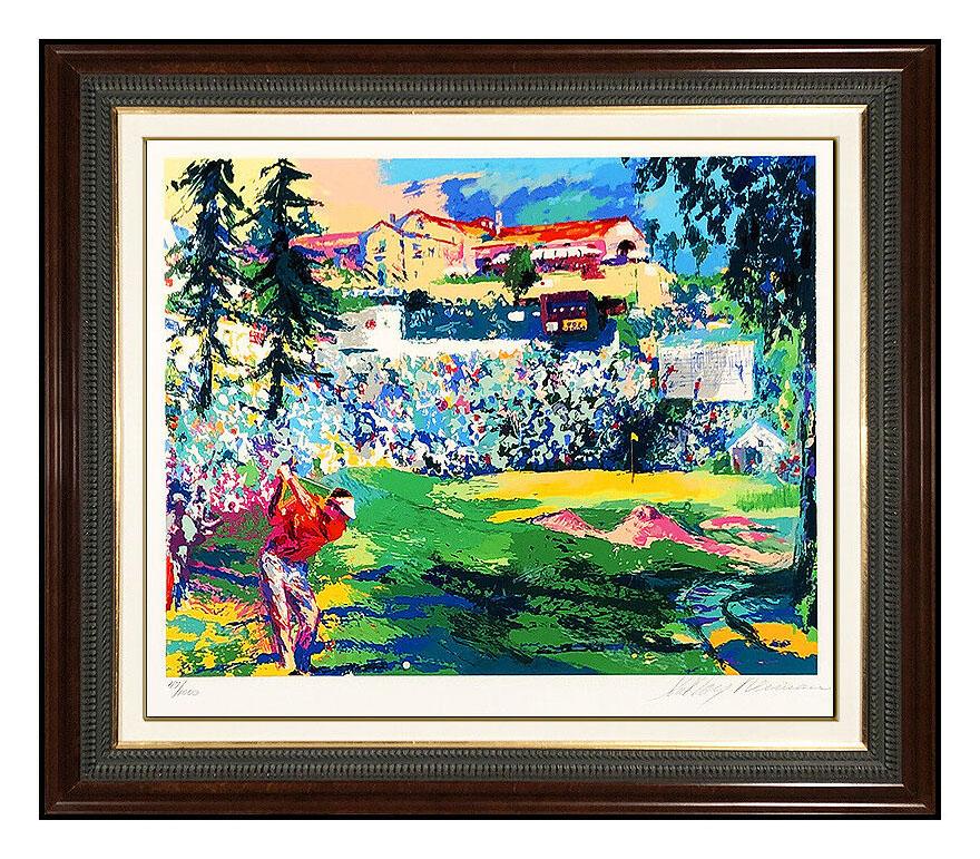 Leroy Neiman Figurative Print - LeRoy Neiman Color Serigraph Signed Amphitheatre At Riviera Golf Sports Artwork