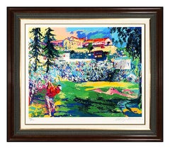 Retro LeRoy Neiman Color Serigraph Signed Amphitheatre At Riviera Golf Sports Artwork