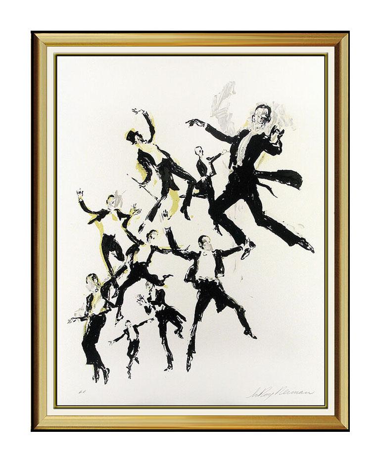 Leroy Neiman Portrait Print - LeRoy Neiman Color Serigraph Signed Fred Astaire Dancing Artwork Rare Painting
